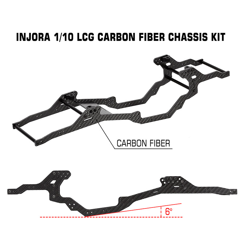 INJORA LCG Carbon Fiber Chassis Kit Frame Girder for 1/10 Axial SCX10 & SCX10 II 4 INJORA LCG Carbon Fiber Chassis Kit Frame Girder for 1/10 Axial SCX10 & SCX10 II