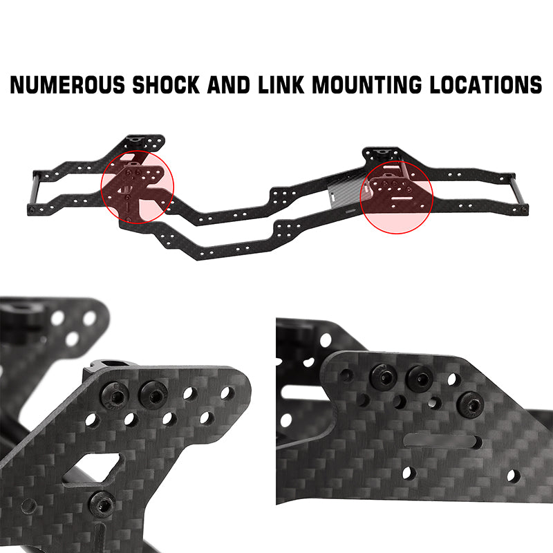 INJORA LCG Carbon Fiber Chassis Kit Frame Girder for 1/10 Axial SCX10 & SCX10 II 5 INJORA LCG Carbon Fiber Chassis Kit Frame Girder for 1/10 Axial SCX10 & SCX10 II