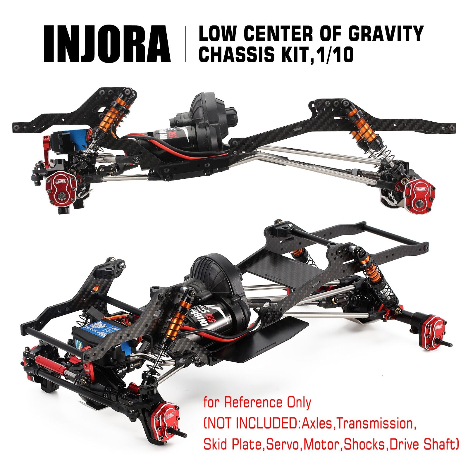 INJORA LCG Carbon Fiber Chassis Kit Frame Girder for 1/10 Axial SCX10 & SCX10 II 7 INJORA LCG Carbon Fiber Chassis Kit Frame Girder for 1/10 Axial SCX10 & SCX10 II