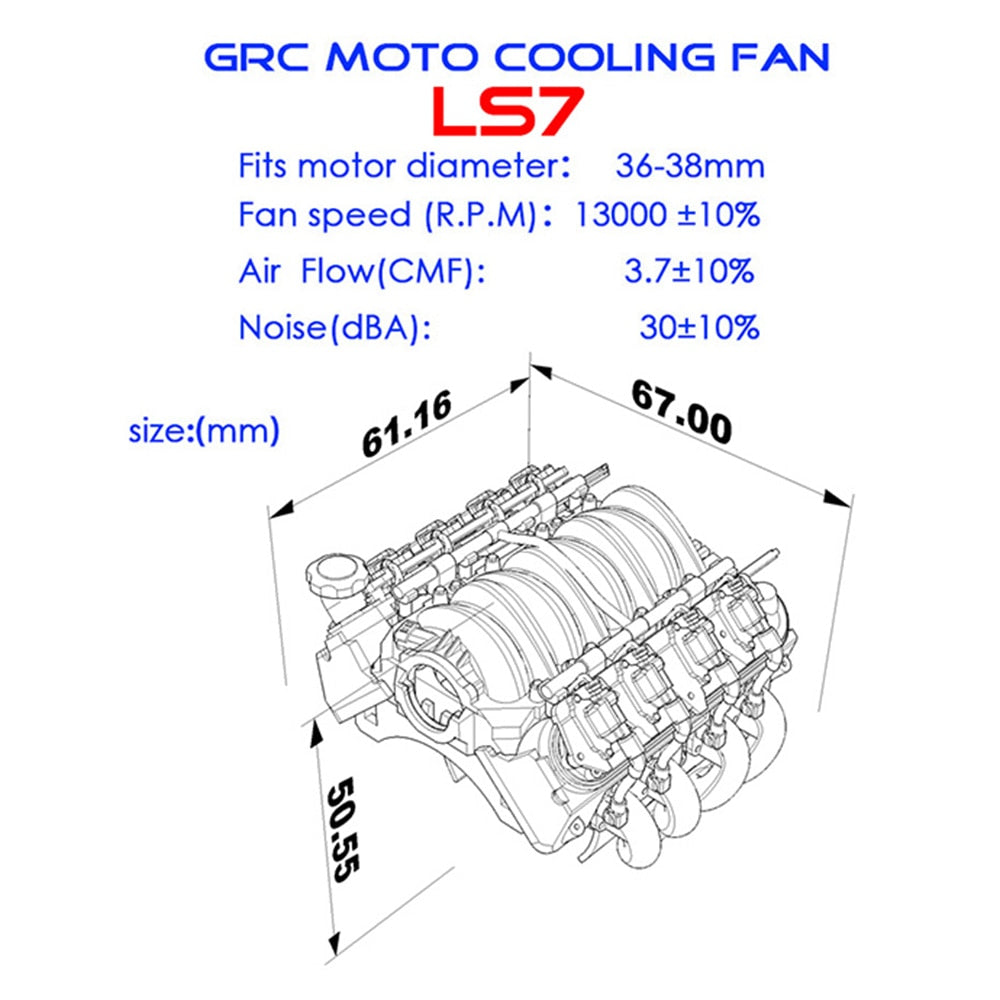 INJORA LS7 V8 Simulate Engine Motor Cooling Fans Radiator Kit for 1/10 RC Crawler 16 INJORA LS7 V8 Simulate Engine Motor Cooling Fans Radiator Kit for 1/10 RC Crawler
