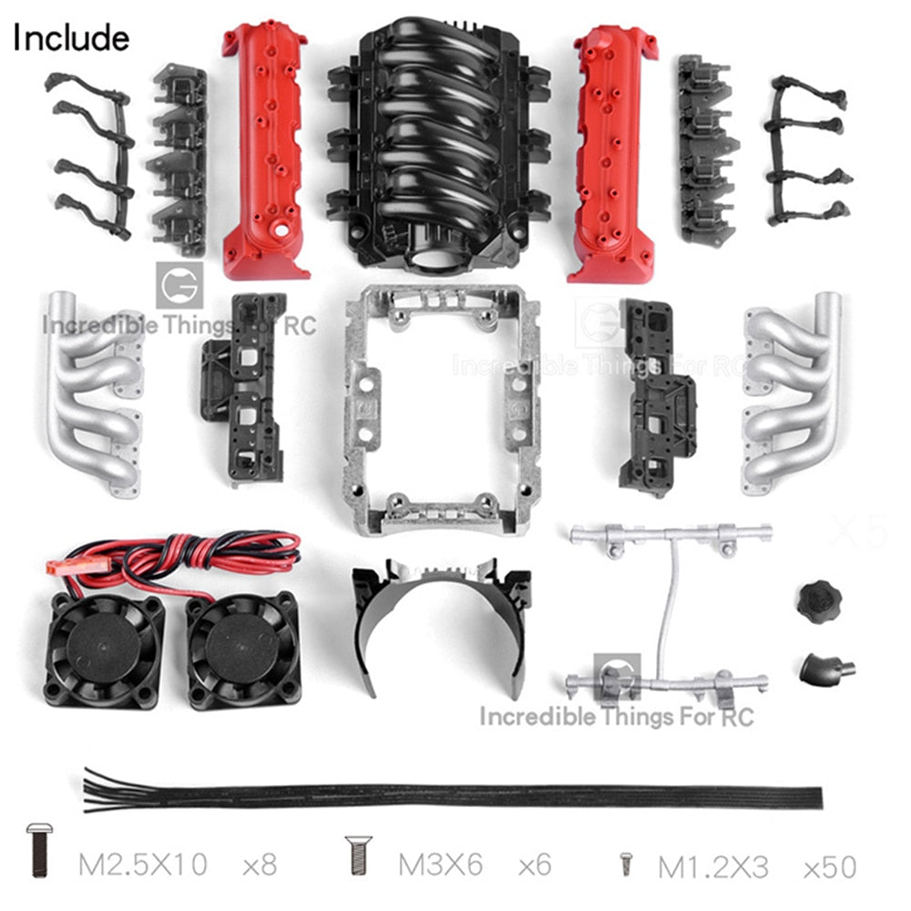 INJORA LS7 V8 Simulate Engine Motor Cooling Fans Radiator Kit for 1/10 RC Crawler 4 INJORA LS7 V8 Simulate Engine Motor Cooling Fans Radiator Kit for 1/10 RC Crawler