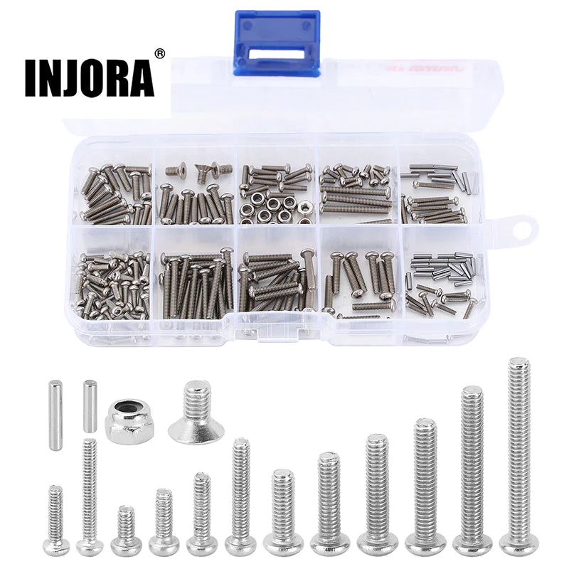INJORA M1.6 M2 M2.5 Grade 12.9 Button Head Stainless Steel Screws Nuts for 1/18 TRX4M (4M-15)
