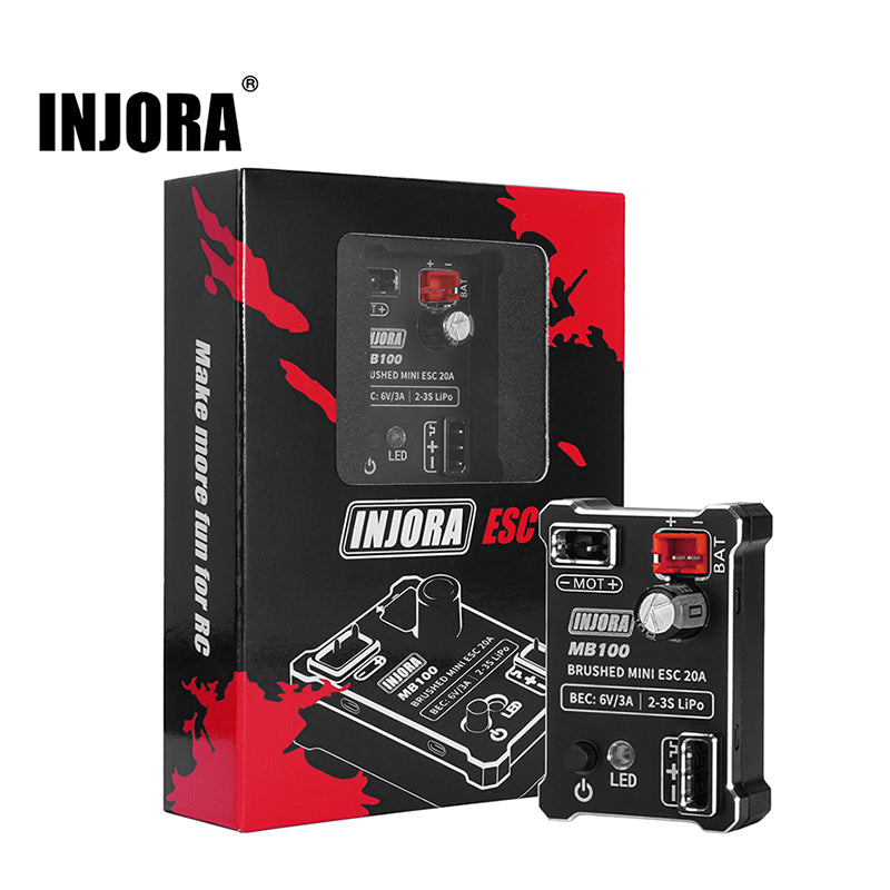 INJORA MB100-R80 Brushed Mini ESC 20A for 1/24 1/18 RC Crawlers