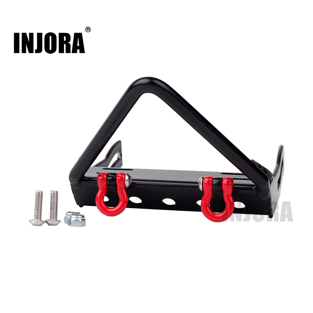 INJORA Metal Front Bumper with Tow Hooks for Axial SCX10