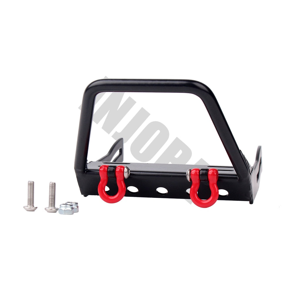 INJORA Metal Front Bumper with Tow Hooks for Axial SCX10 7 INJORA Metal Front Bumper with Tow Hooks for Axial SCX10
