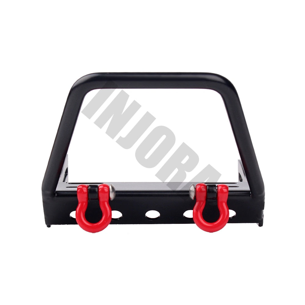 INJORA Metal Front Bumper with Tow Hooks for Axial SCX10 8 INJORA Metal Front Bumper with Tow Hooks for Axial SCX10