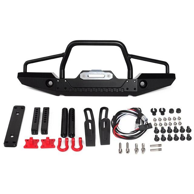 INJORA Metal Front Rear Bumper with LED Lights for Axial SCX10 II Jeep Cherokee 3 INJORA Metal Front Rear Bumper with LED Lights for Axial SCX10 II Jeep Cherokee