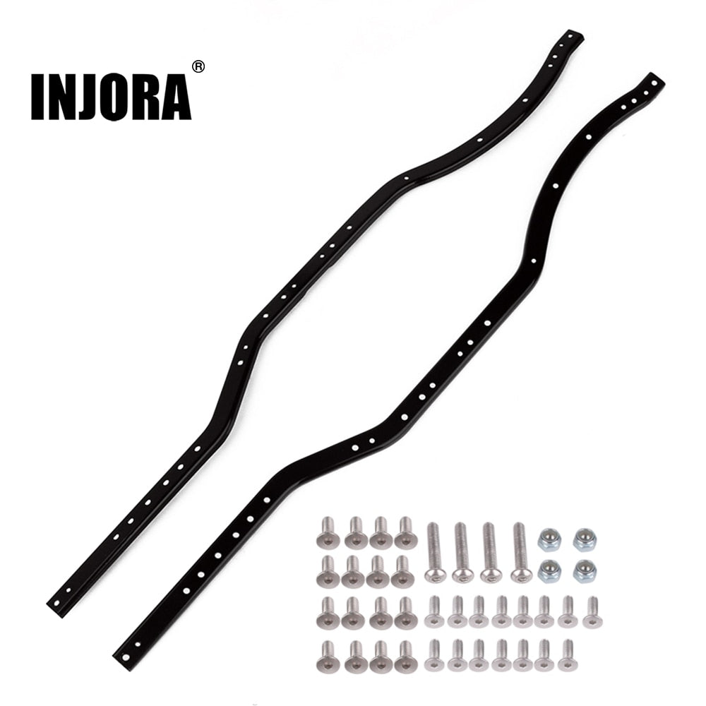 INJORA Metal Girder Side Frame Chassis Rails for SCX10 & SCX10 II (Black)