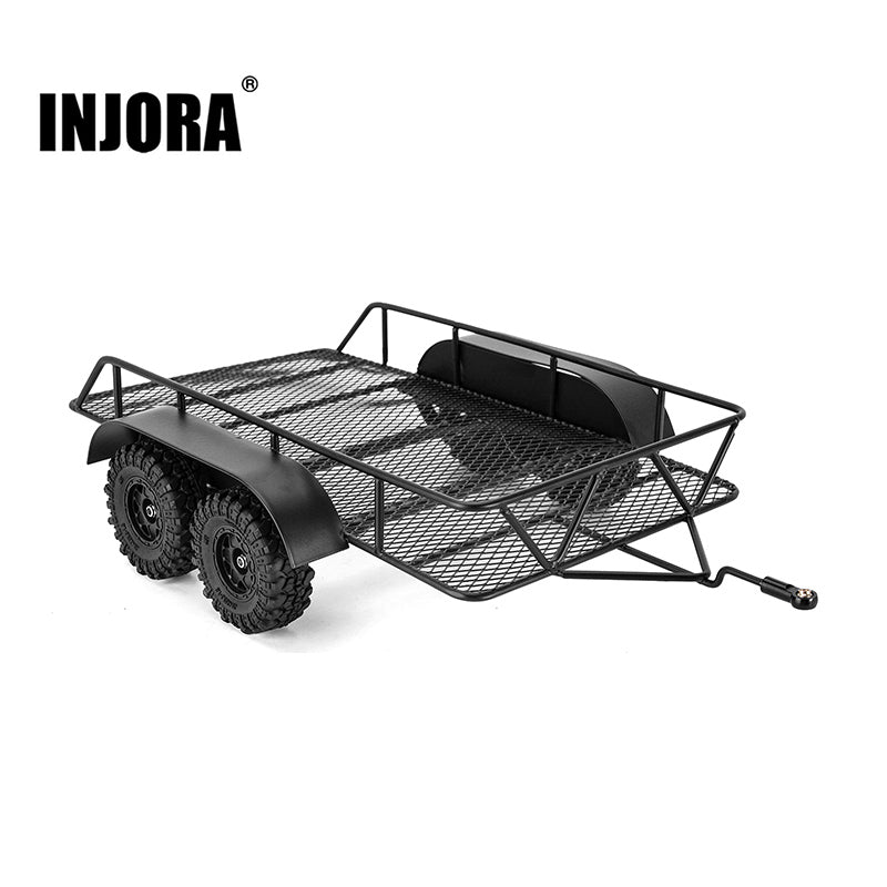 INJORA Metal Hitch Mount Trailer for 1/18 RC Crawler TRX4M