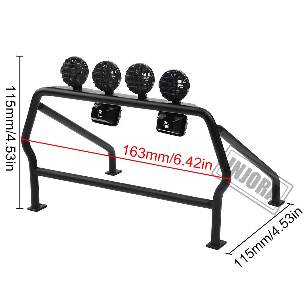 INJORA Metal Roll Cage Bucket with 6 LED Lights for 1/10 RC4WD TF2 3 INJORA Metal Roll Cage Bucket with 6 LED Lights for 1/10 RC4WD TF2