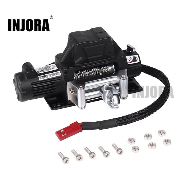 INJORA Metal Steel Wire Automatic Simulated Winch for 1/10 RC Crawler 15 INJORA Metal Steel Wire Automatic Simulated Winch for 1/10 RC Crawler