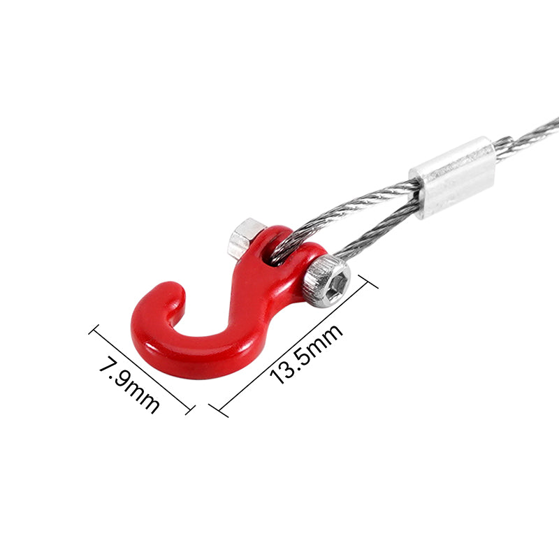 INJORA Metal Tow Rope with Hook for 1/24 1/18 RC Crawlers 5 INJORA Metal Tow Rope with Hook for 1/24 1/18 RC Crawlers