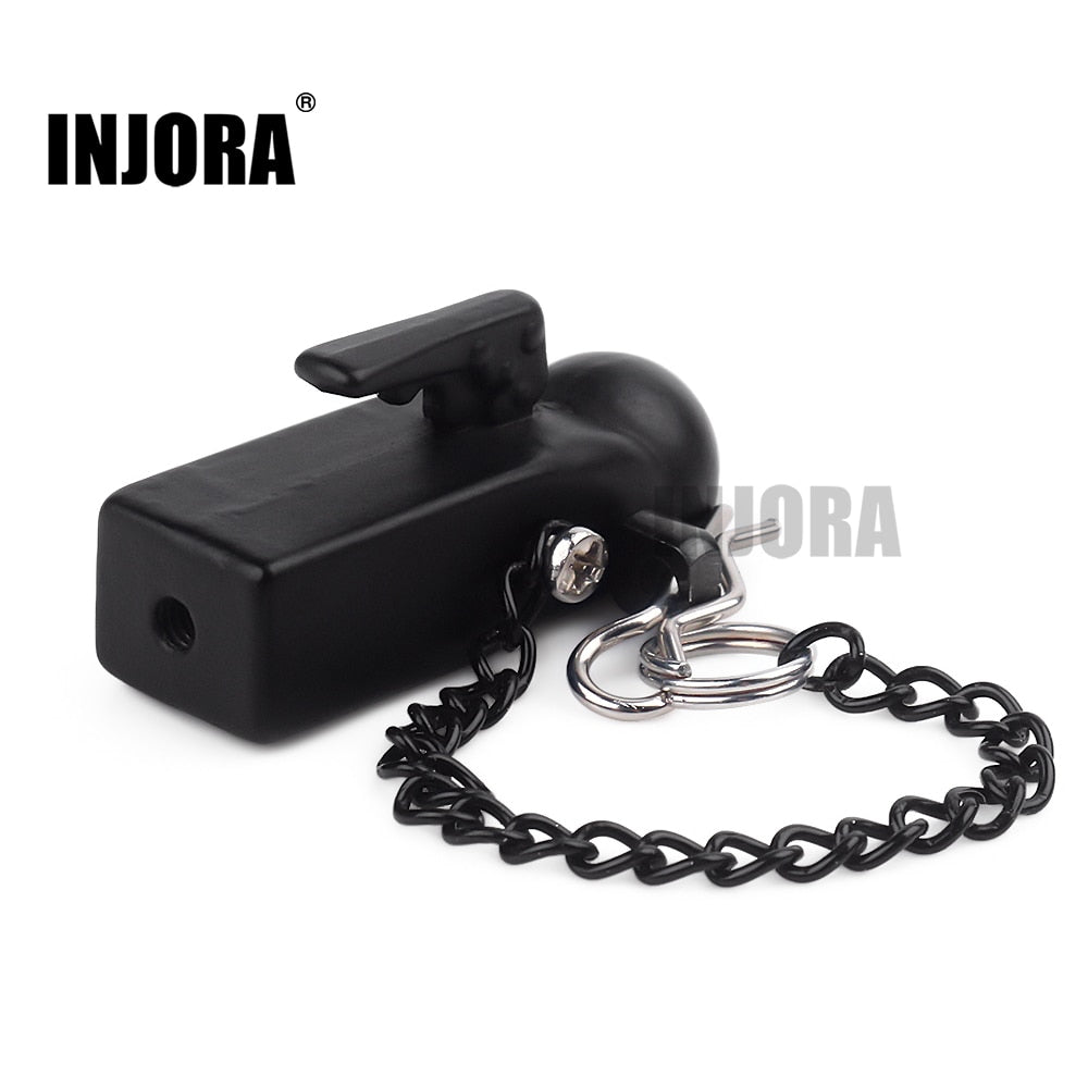 INJORA Metal Trailer Head Tow Hook Hitch Coupler for 1/10 RC Crawler