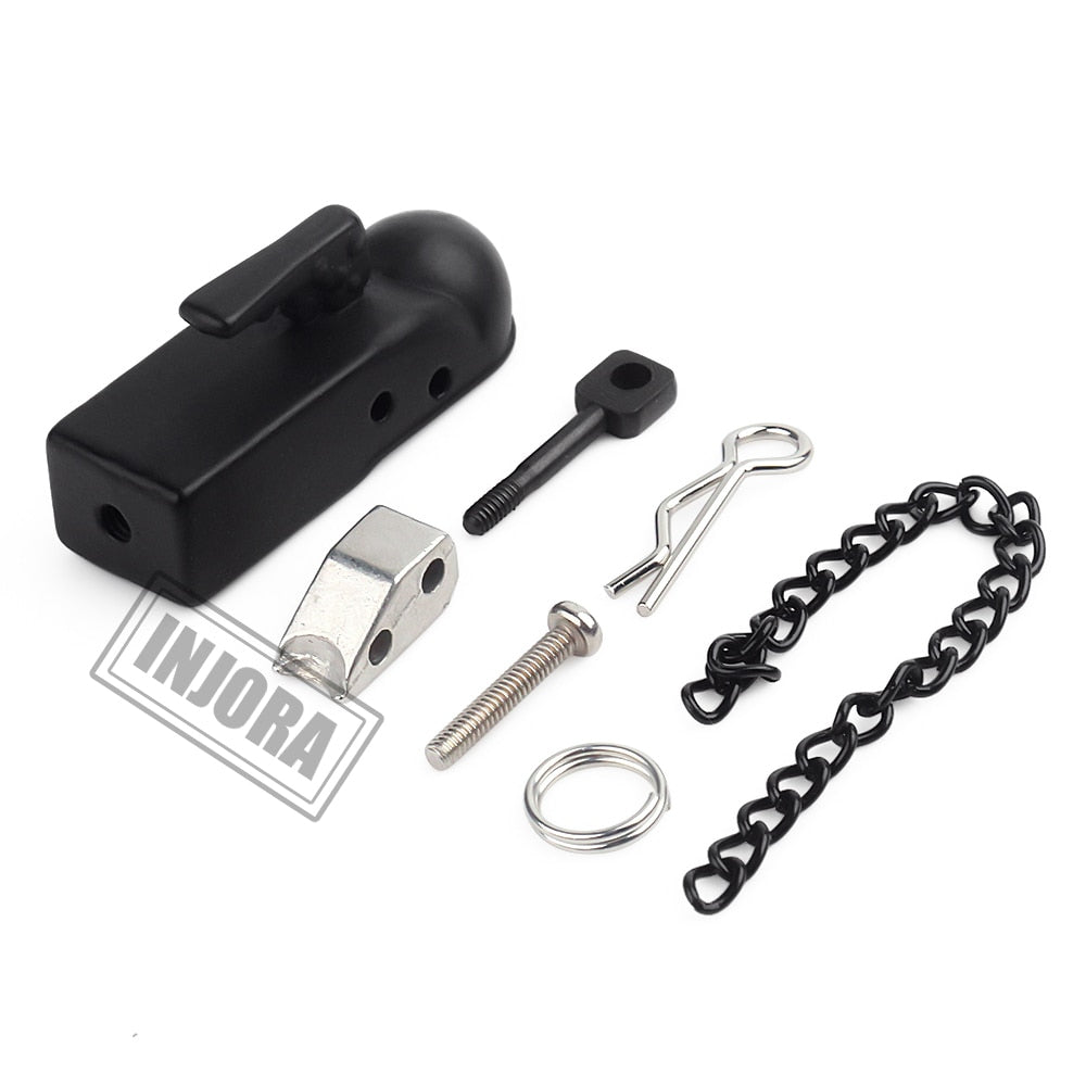 INJORA Metal Trailer Head Tow Hook Hitch Coupler for 1/10 RC Crawler 4 INJORA Metal Trailer Head Tow Hook Hitch Coupler for 1/10 RC Crawler