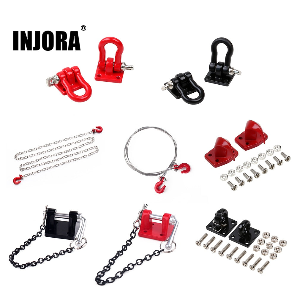 INJORA Metal Trailer Tow Hook Accessories for 1/10 RC Crawler