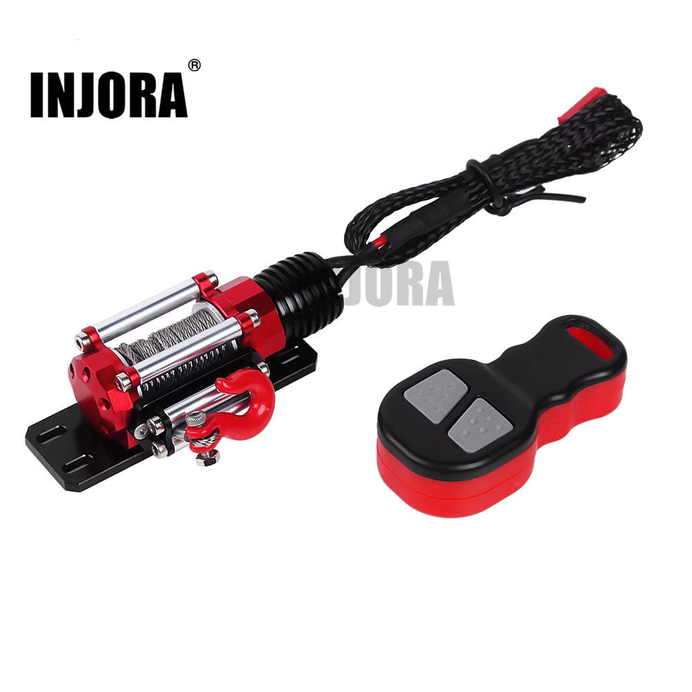 INJORA Metal Winch with Wireless Remote Controller for 1/10 RC Crawler