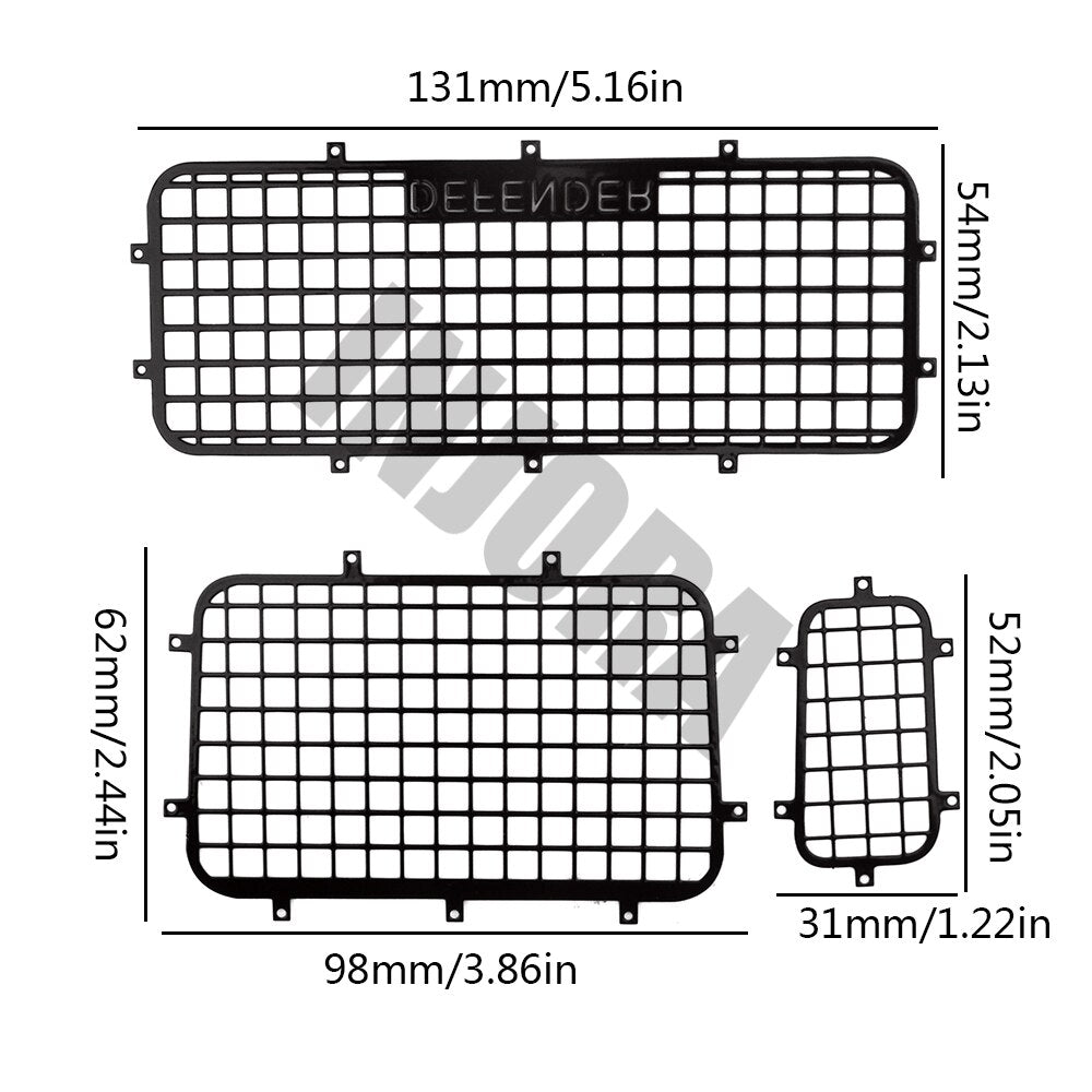 INJORA Metal Window Mesh Protective Net for Traxxas TRX-4 4 INJORA Metal Window Mesh Protective Net for Traxxas TRX-4