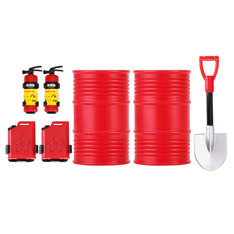INJORA Mini Fuel Tank Fire Extinguisher Shovel Oil Drum Scale Accessories for 1/24 1/18 RC Crawlers 42 INJORA Mini Fuel Tank Fire Extinguisher Shovel Oil Drum Scale Accessories for 1/24 1/18 RC Crawlers