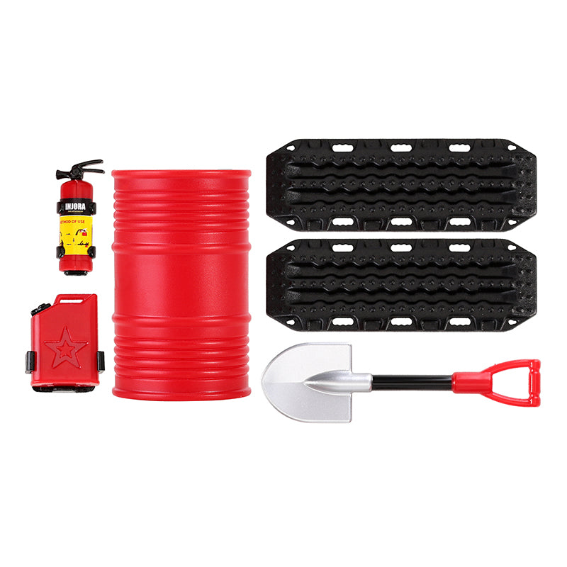 INJORA Mini Fuel Tank Fire Extinguisher Shovel Oil Drum Scale Accessories for 1/24 1/18 RC Crawlers 45 INJORA Mini Fuel Tank Fire Extinguisher Shovel Oil Drum Scale Accessories for 1/24 1/18 RC Crawlers
