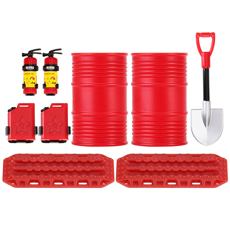 INJORA Mini Fuel Tank Fire Extinguisher Shovel Oil Drum Scale Accessories for 1/24 1/18 RC Crawlers 47 INJORA Mini Fuel Tank Fire Extinguisher Shovel Oil Drum Scale Accessories for 1/24 1/18 RC Crawlers