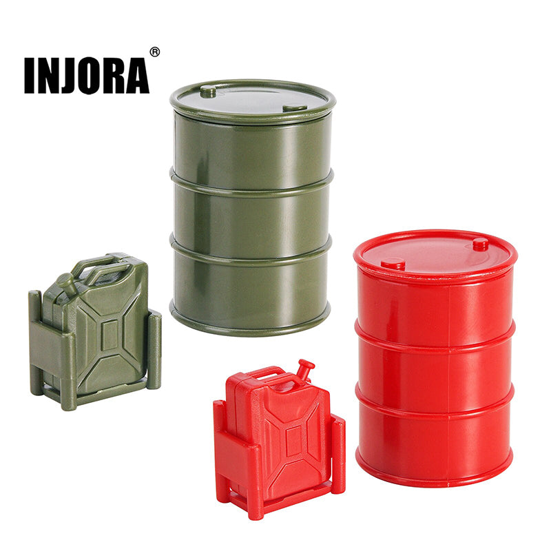 INJORA Mini Plastic Fuel Tank Oil Drum Simulation Decoration for 1/24 1/18 RC Crawlers