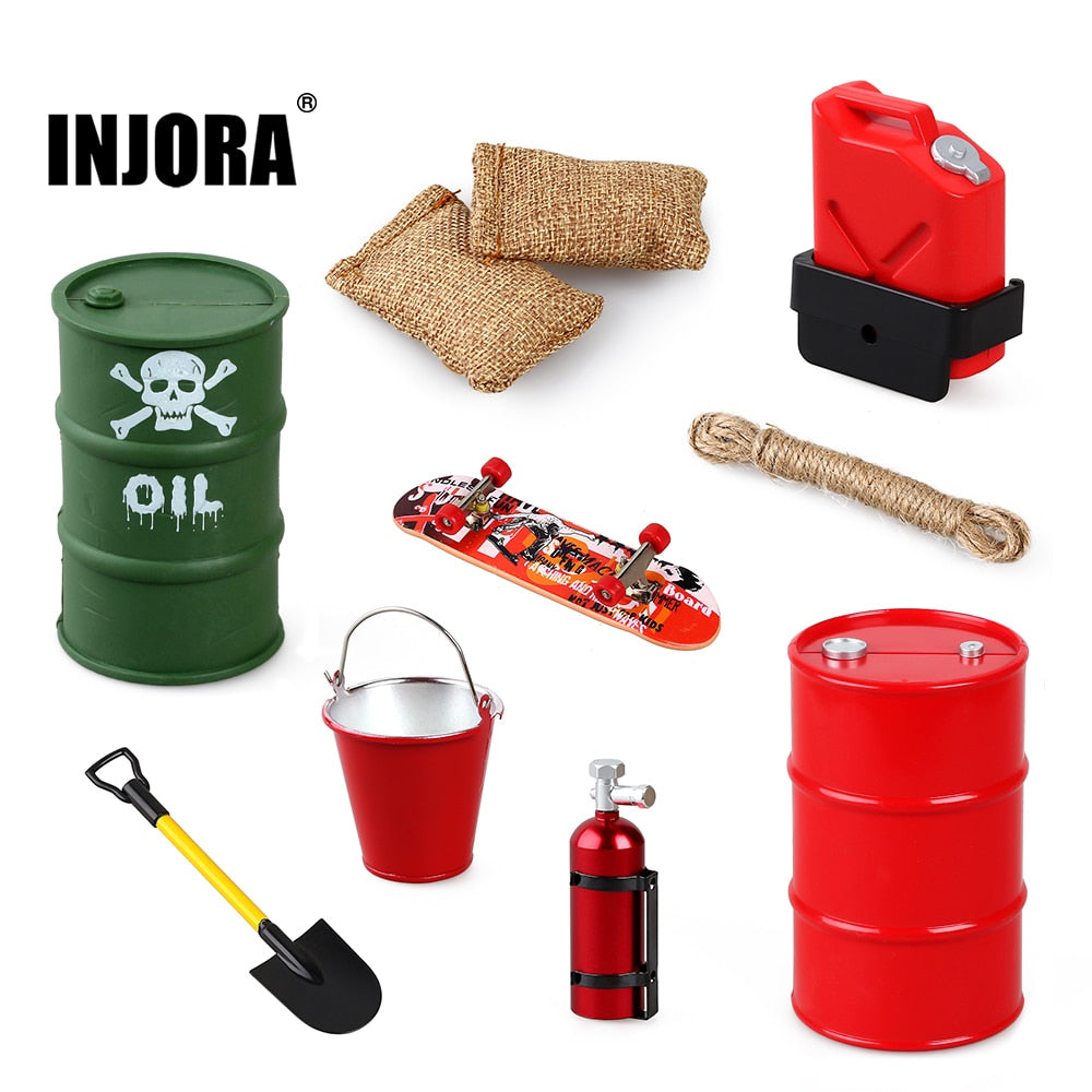 INJORA Mini Simulation Decor Tool Accessories, 1/10 Scale Accessories for RC Crawler