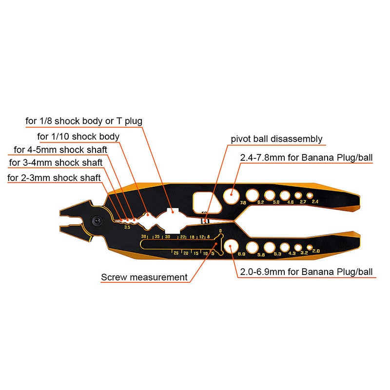 INJORA Multi-Function Shock Pliers Clamp Tool 5 INJORA Multi-Function Shock Pliers Clamp Tool