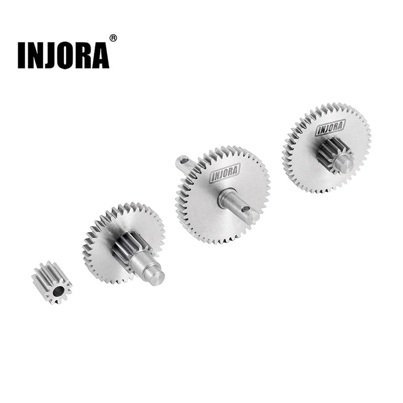 INJORA Overdrive Underdrive Stainless Steel Transmission Gear Set for 1/18 TRX4M