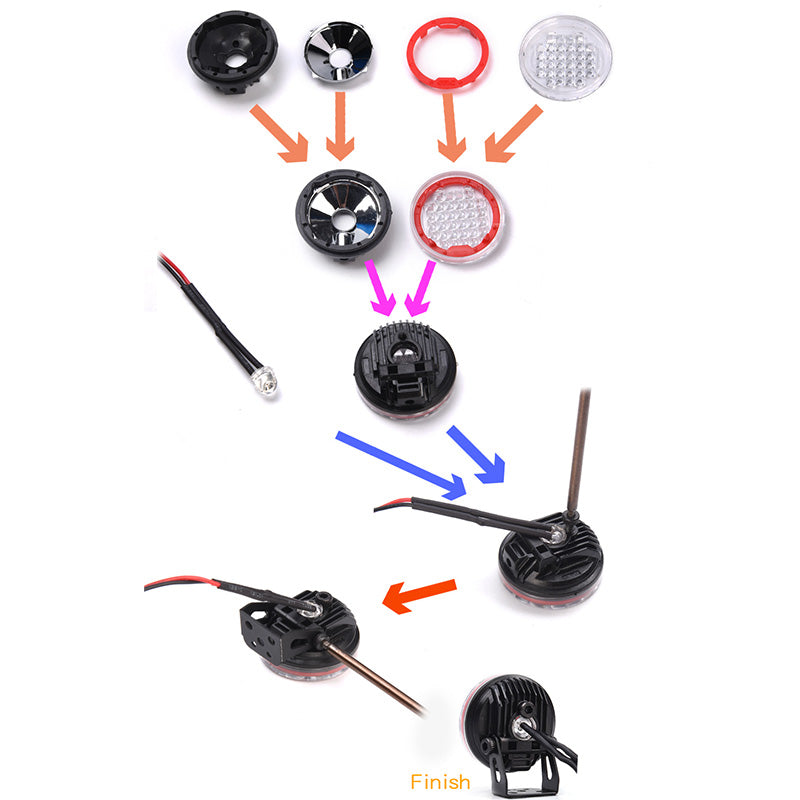 INJORA RC Car LED Light Headlights Spotlight for 1/10 RC Crawler 27 INJORA RC Car LED Light Headlights Spotlight for 1/10 RC Crawler