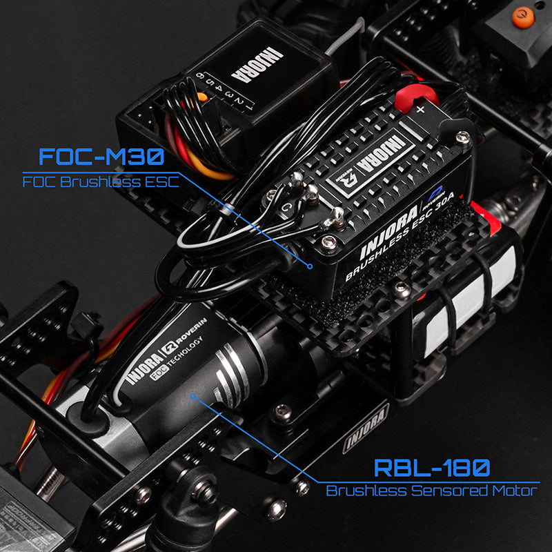 INJORA Roverin FOC Sensored Brushless ESC & Motor Combo for 1/18 TRX4M Ascent18 (4800Kv) 7 INJORA Roverin FOC Sensored Brushless ESC & Motor Combo for 1/18 TRX4M Ascent18 (4800Kv)