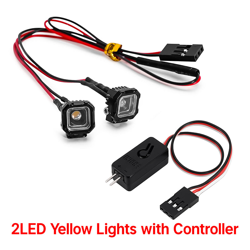 INJORA Square LED Lights for 1/18 1/24 RC Crawlers (White, Yellow) 18 INJORA Square LED Lights for 1/18 1/24 RC Crawlers (White, Yellow)