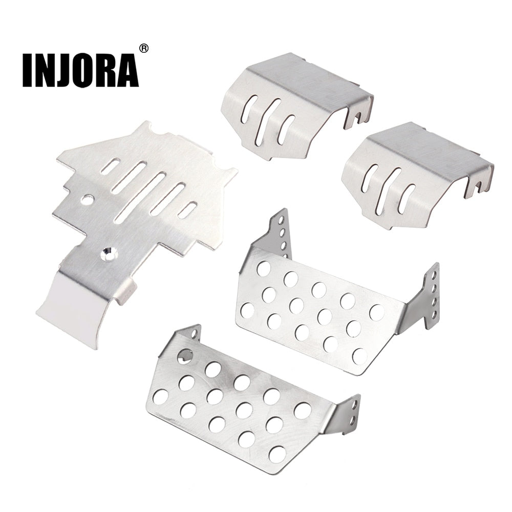 INJORA Stainless Steel Chassis Armor Axle Protector Skid Plate for Traxxas TRX-4