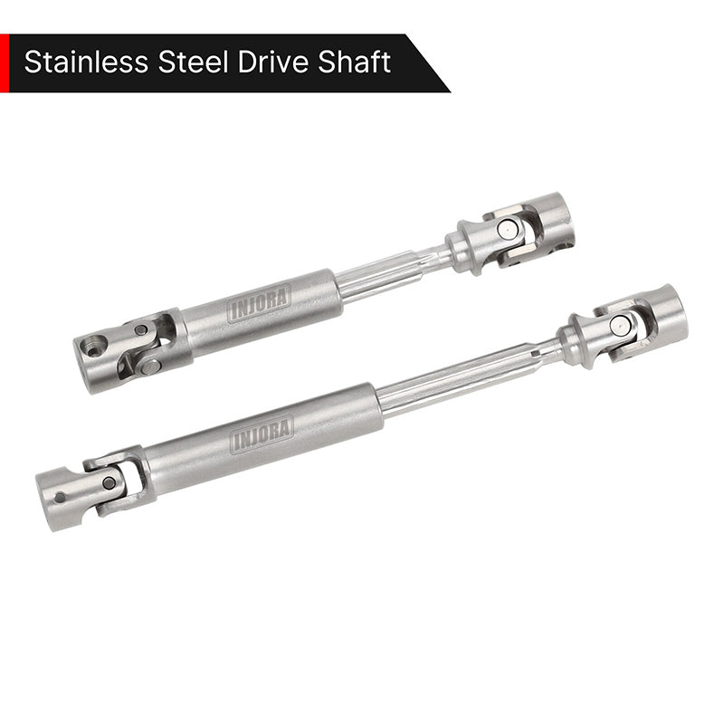 INJORA Stainless Steel Drive Shafts with D Shaped Hole for SCX24 C10 JLU Bronco Base Camp 6 INJORA Stainless Steel Drive Shafts with D Shaped Hole for SCX24 C10 JLU Bronco Base Camp