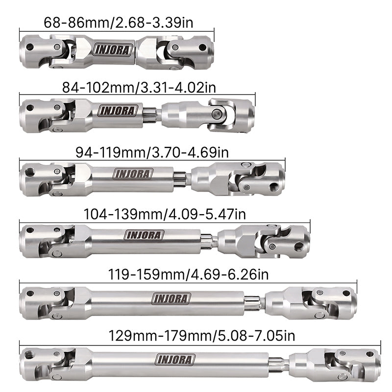 INJORA Stainless Steel Heavy-Duty Drive Shaft for 1/10 RC Crawler 10 INJORA Stainless Steel Heavy-Duty Drive Shaft for 1/10 RC Crawler