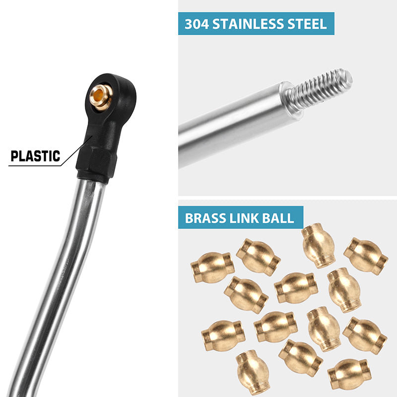 INJORA Stainless Steel High Clearance Chassis Links for 1/24 FMS FCX24M 6 INJORA Stainless Steel High Clearance Chassis Links for 1/24 FMS FCX24M