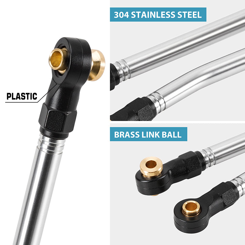 INJORA Stainless Steel High Clearance Links & Steering Links Set for 1/18 HPI Venture18 4 INJORA Stainless Steel High Clearance Links & Steering Links Set for 1/18 HPI Venture18