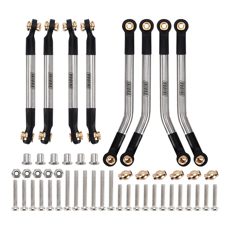 INJORA Stainless Steel High Clearance Links 4 Link Conversion Kit for 1/18 FMS FCX18 LC80 3 INJORA Stainless Steel High Clearance Links 4 Link Conversion Kit for 1/18 FMS FCX18 LC80