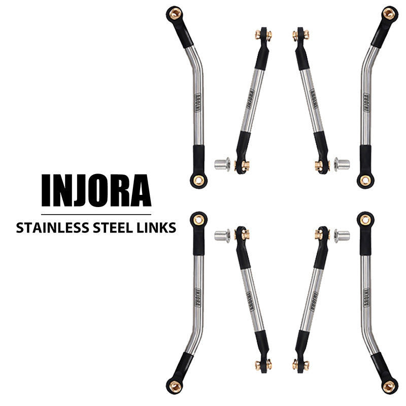 INJORA Stainless Steel High Clearance Links 4 Link Conversion Kit for 1/18 FMS FCX18 LC80 4 INJORA Stainless Steel High Clearance Links 4 Link Conversion Kit for 1/18 FMS FCX18 LC80