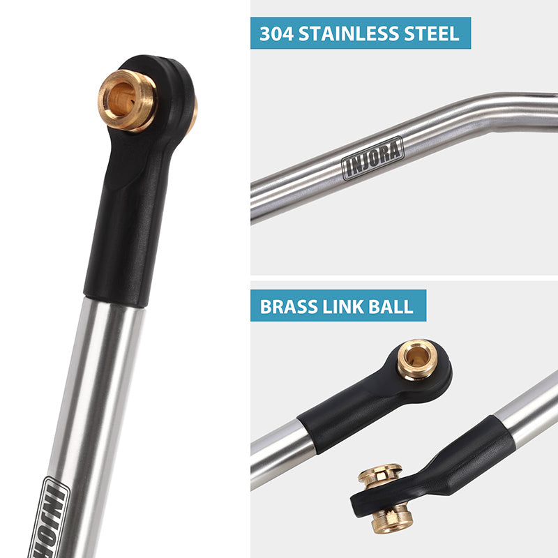 INJORA Stainless Steel High Clearance Links 4 Link Conversion Kit for 1/18 FMS FCX18 LC80 5 INJORA Stainless Steel High Clearance Links 4 Link Conversion Kit for 1/18 FMS FCX18 LC80