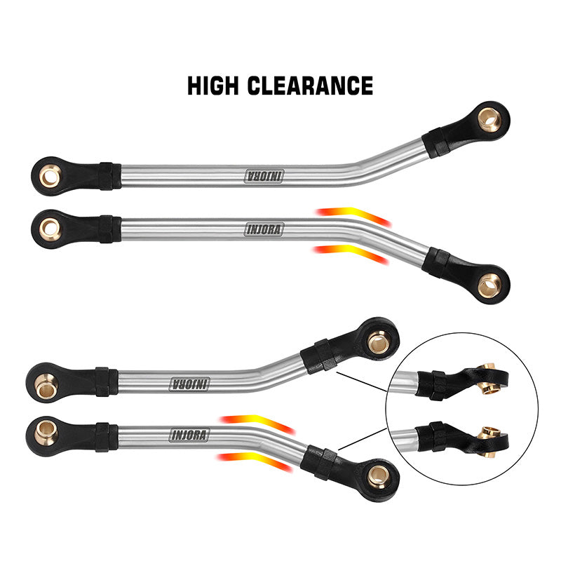 INJORA Stainless Steel High Clearance Links Set for 1/18 TRX4M High Trail K10 F150 13 INJORA Stainless Steel High Clearance Links Set for 1/18 TRX4M High Trail K10 F150