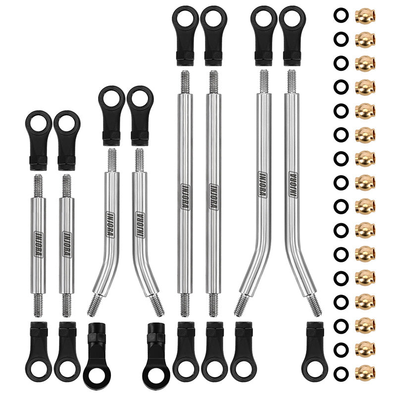INJORA Stainless Steel High Clearance Links Set for 1/18 TRX4M High Trail K10 F150 16 INJORA Stainless Steel High Clearance Links Set for 1/18 TRX4M High Trail K10 F150