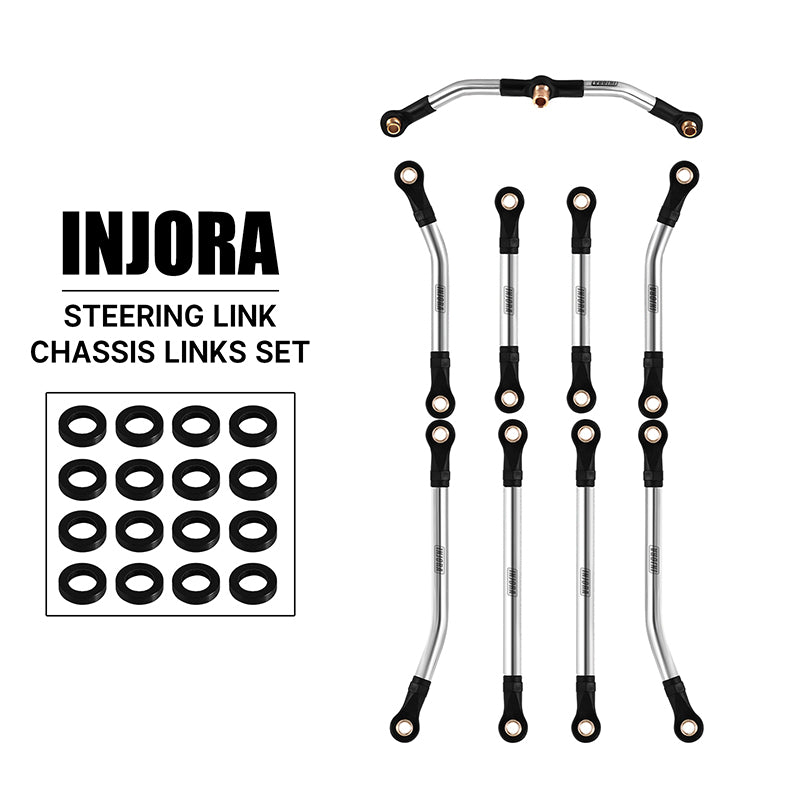 INJORA Stainless Steel High Clearance Links Set for 1/18 TRX4M High Trail K10 F150 4 INJORA Stainless Steel High Clearance Links Set for 1/18 TRX4M High Trail K10 F150