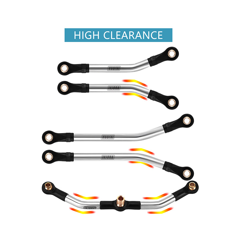 INJORA Stainless Steel High Clearance Links Set for 1/18 TRX4M High Trail K10 F150 5 INJORA Stainless Steel High Clearance Links Set for 1/18 TRX4M High Trail K10 F150