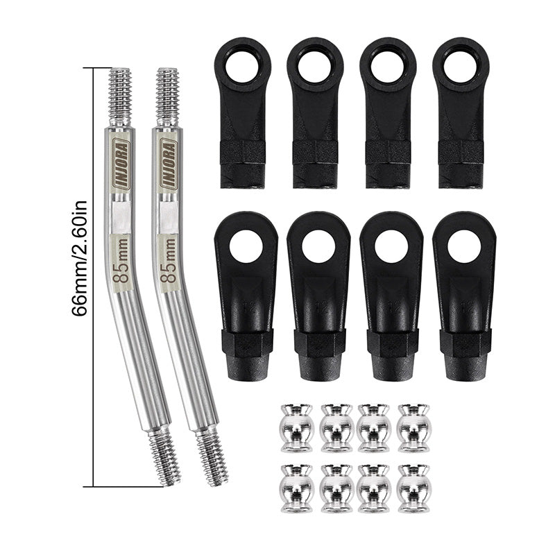 INJORA Stainless Steel High Clearance Links with Rod Ends for 1/10 RC Crawler 12 INJORA Stainless Steel High Clearance Links with Rod Ends for 1/10 RC Crawler