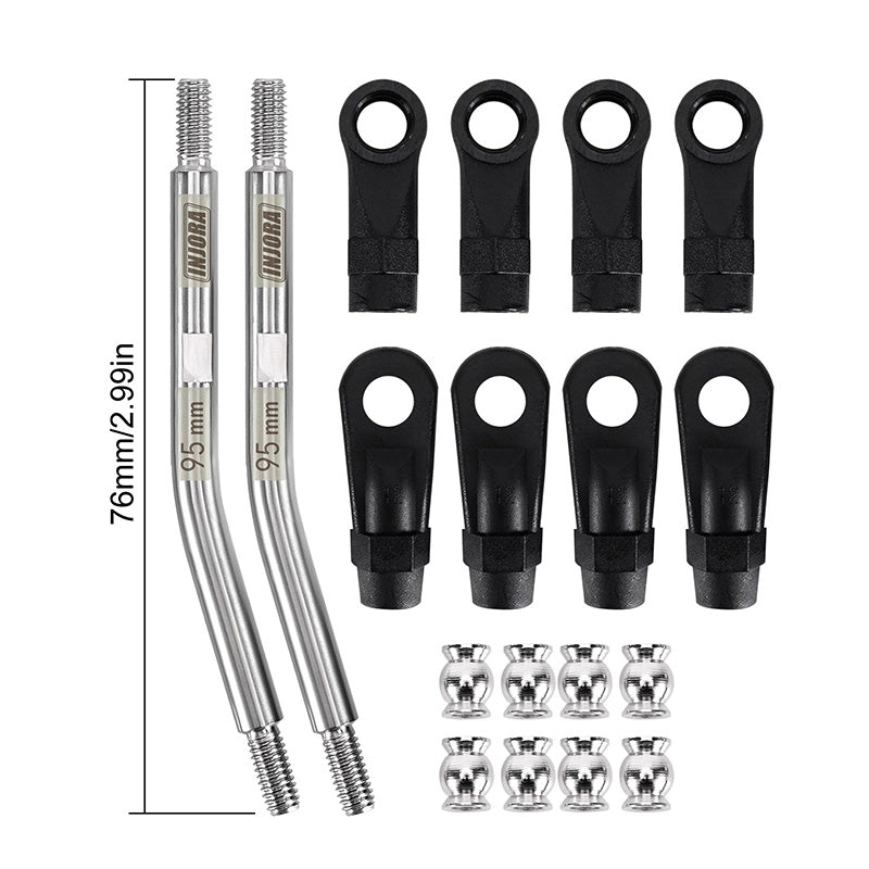 INJORA Stainless Steel High Clearance Links with Rod Ends for 1/10 RC Crawler 15 INJORA Stainless Steel High Clearance Links with Rod Ends for 1/10 RC Crawler
