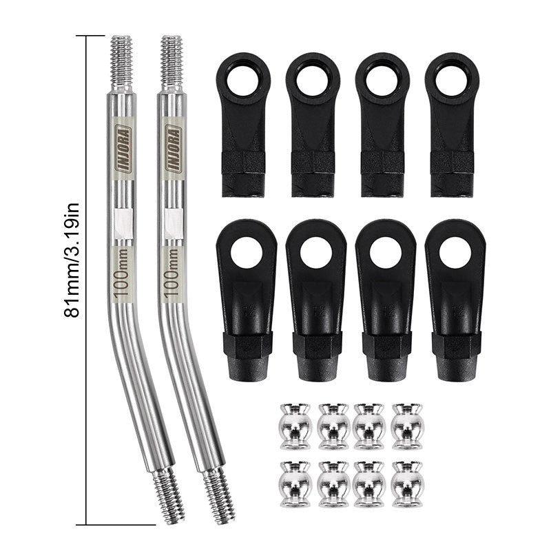 INJORA Stainless Steel High Clearance Links with Rod Ends for 1/10 RC Crawler 18 INJORA Stainless Steel High Clearance Links with Rod Ends for 1/10 RC Crawler