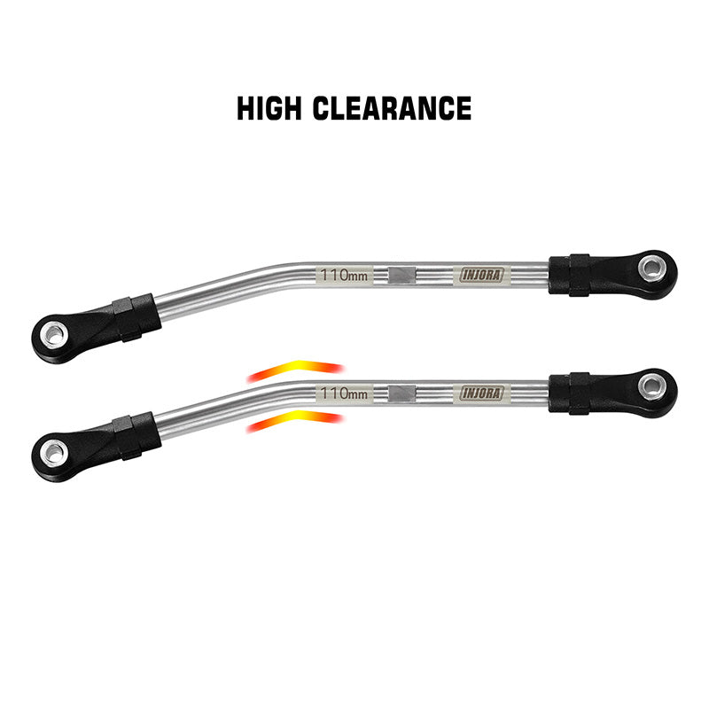 INJORA Stainless Steel High Clearance Links with Rod Ends for 1/10 RC Crawler 20 INJORA Stainless Steel High Clearance Links with Rod Ends for 1/10 RC Crawler