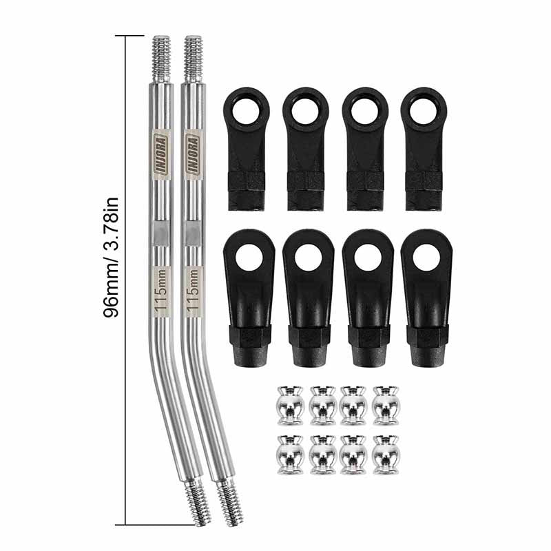 INJORA Stainless Steel High Clearance Links with Rod Ends for 1/10 RC Crawler 24 INJORA Stainless Steel High Clearance Links with Rod Ends for 1/10 RC Crawler