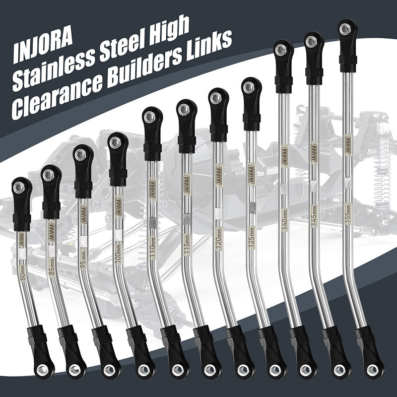 INJORA Stainless Steel High Clearance Links with Rod Ends for 1/10 RC Crawler 4 INJORA Stainless Steel High Clearance Links with Rod Ends for 1/10 RC Crawler