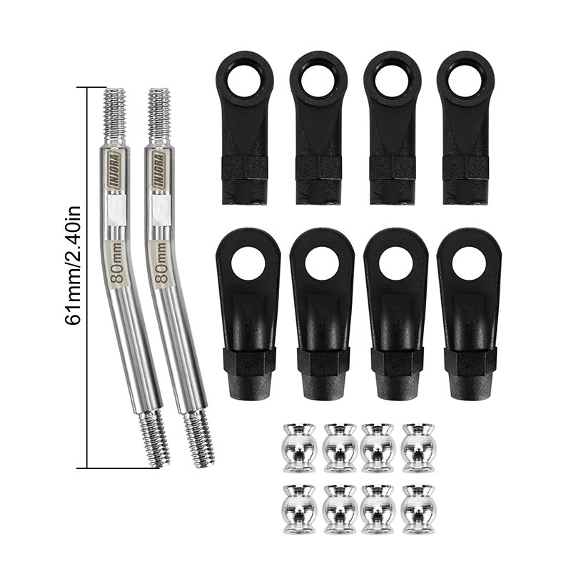 INJORA Stainless Steel High Clearance Links with Rod Ends for 1/10 RC Crawler 9 INJORA Stainless Steel High Clearance Links with Rod Ends for 1/10 RC Crawler